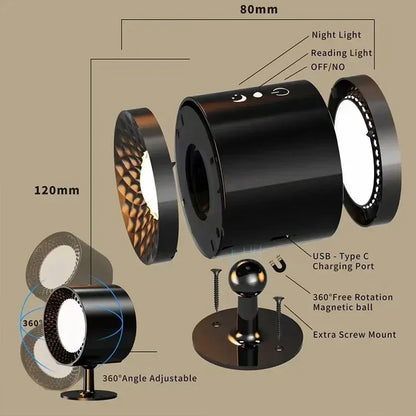 ELOVIA™ 360° Rechargeable Magnetic LED Wall Lamp