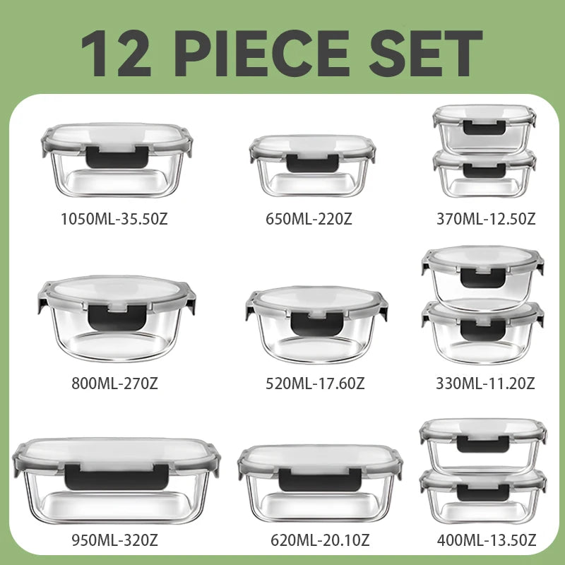ELOVIA™ 12-Piece Glass Food Storage Set