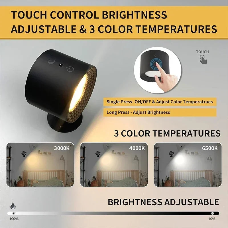 ELOVIA™ 360° Rechargeable Magnetic LED Wall Lamp